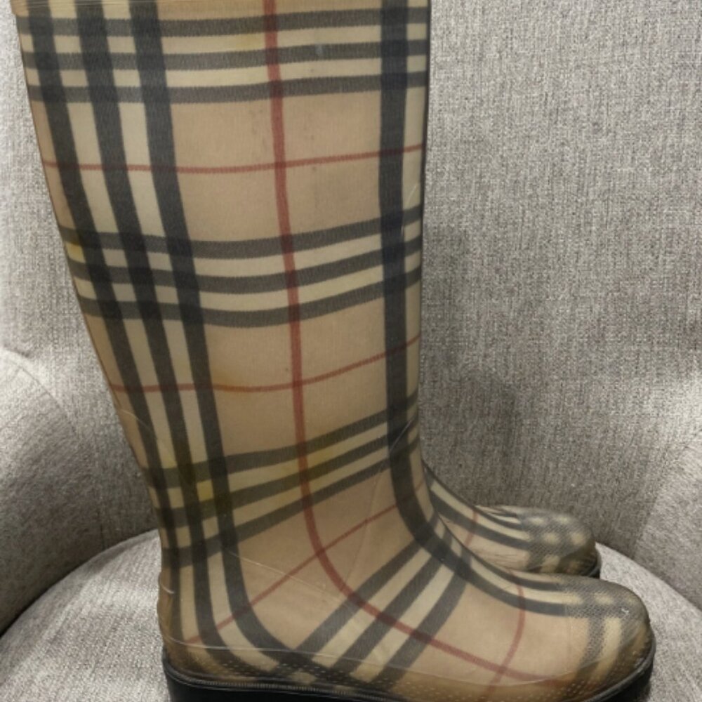Burberry Haymarket Rain Boots - Picture 2 of 3